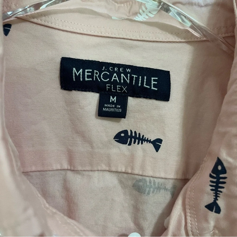 J. Crew Mercantile Flex Fish Bones Blush Shirt Size Medium